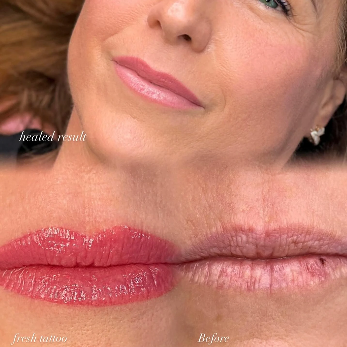 Natural lip tattoo — full colour results